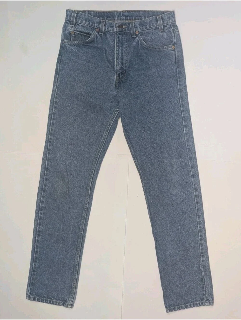 Vintage Levis 505 Jeans Mens 32x32 Orange Blank Tab Reg Straight Fit Made USA